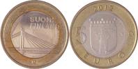 Finnland, Suomi 5 Euro Historische Landschaften in Finnland (Schrägseilbrücke Jätkänkynttilä) -