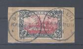 Deutschland vor 1945 Dt. Kolonien Kamerun Michel Nr. 19, 5 Mark Freimarke 1900 Briefstück   