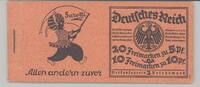 Deutschland vor 1945 Dt. Reich Markenheftchen Michel Nr. 17, Rheinland 1925 unvollständig   