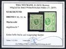 Deutschland vor 1945  Bremen Mi 4c * mit Gummi und Falz, KB Neumann BPP,... 21,50 EUR  Excl. 5,00 EUR Verzending