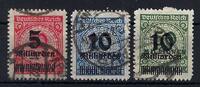 Deutschland vor 1945  A) DR Mi 334-336 &deg; , gepr. Infla Berlin, ME 420&euro;  75,50 EUR  Excl. 5,00 EUR Verzending