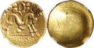 Gauloise Statère Coin - Gaul - gold Stater Ambiani - NGC AU 5/5 2/5 -
