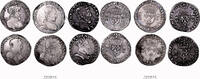 France Teston à la tête couronnée, Teston à la tête Nue 1552, 1560, 1553, 1556, 1557 Henry II Lot of 6 Coins - Henri II - Testons - 1560 I Limoge...