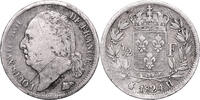 France 1/2 Franc Coin France - Louis XVIII - half Franc silver- 1824 H La Rochelle -