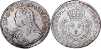 Coin - France - Louis XV - Écu aux branches dolivier - 1733 Béarn Pau - Hoard Treasure - Saint Thibaut F+