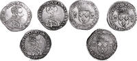 France Teston à la tête Nue 1558, 1559 Lot of 3 coins - Henry II - Teston tête nue - 1558 K Bordeaux - 1559 Var 559 - 1559 K Bordeaux TB+ / VF+