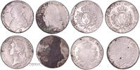 France Écus Louis XVI & XV Coin France - Lot of 4 ecus Louis XVI 1785 I Louis XV - 1758 BB - 1756 G - 1758 BB - The sauvionnières Hoard -