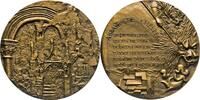 Frankreich - Medaille Schwere, kunstvolle Bronzegussmedaille auf die Abtei Chelles, Original-Etui -