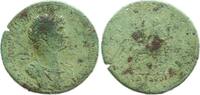 Römisches Reich Sesterz Hadrian, 117-138. Concordia n.l. sitzend mit Patera und Cornucopia. Grüne Patina -