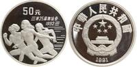 China 50 Yuan - Olympia 1992 Barcelona, Läuferinnen. 5 Unzen Silber in Kapsel. -