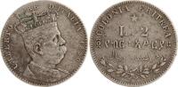 Italien - Eritrea 2 Lire Umberto I., 1878-1900. -