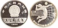 China 10 Yuan - Olympische Spiele, Los Angeles, Volleyball, in Münzkapsel, Selten! -