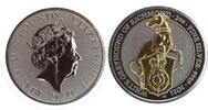 Großbritannien 5 Pounds - Queens Beasts, Golden Enigma, White Greyhound of Richmond, 2 Unzen Silber, -