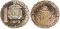 Dominikanische Republik - 1 Peso 500 Jahre Entdeckung und Evangelisierung - Silber, Piedfort -
