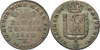 Deutschland / Altdeutschland - 1/6 Taler Westfalen 1/6 Taler 1812 B, Braunschweig, gekröntes Wappen, Rs. Wert, Kerbrand - -