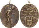 Hamburg Bronzemedaille Oval, tragbar. Patriotischen Gesellschaft für langjährige Diensttreue -