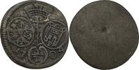 GERMANY MONTFORT-PEGGAU 1/2 Kreuzer 1704 ANTHONY III. mint Langenargen RRR! one-sided XF