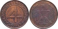 GERMANY Weimarer rep. 4 Pfennig 1932 G Weimarer rep. mint Münich XF 11,00 EUR  Excl. 15,00 EUR Verzending
