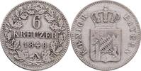 GERMANY BAVARIA 6 Kreuzer LOUIS I. mint Munich -