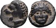 GREEK Mylasa (Caria) Hemiobol Uncertain mint, Male head facing (Helios?) with hair (or rays) sticking out -