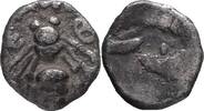 GREEK Ionia Ephesos Tetartemorion Bee with slightly curved wings, E-Φ / Head of eagle right within incuse square -