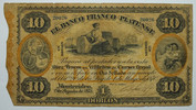 URUGUAY 10 Doblon / 10 Peso Banco Franco Platense Montevideo -