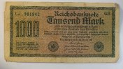 Deutsches Reich 1.000 Mark Rosenberg Nr. 75 L,KN grün, FZ: GB -