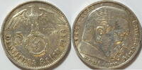 3. Reich 5 RM 1938 E ss 22,50 EUR  plus 14,49 EUR verzending