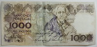 Portugal 1000 Escudos Standard Catalog of Worldpaper Money Nr. 181 g -