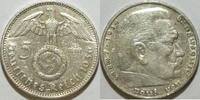 3. Reich 5 RM 1936 F ss 22,50 EUR  plus 14,49 EUR verzending