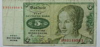BRD 5 DM 1980 Bundesbanknote Serie B, KN 7 stellig gebraucht 7,50 EUR  plus 8,99 EUR verzending