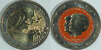 Niederlande 2 Euro Königin Beatrix und Prinz Wilhelm Alexander Farbveredelt -
