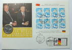 UdssR Kleinblock / Silbermed. Besuch von Gorbatschew incl. Silbermed. Kohl Und Gorbartschow -