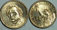 USA 1 $ Franklin Pierce 14. Präsident 1853 - 57 Bild beispielhaft -