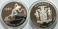 Jamaica 25 $ Sommer Olympiade 1984 136 Gramm Silber -