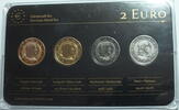 Lettland 4 x 4 Euro Edelmetallset, Rotgold, Gelbgold, Ruthenium, Platin veredelt / beschichtet -
