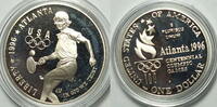 USA 1 $ 1996 Olympische Atlanta 1996 Tennis PP gekapselt mit MDM Zertifikat 85,00 EUR  Excl. 14,49 EUR Verzending