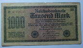 Deutschland 1000 Mark World Paper Money 76 b, WZ Hakensterne, -