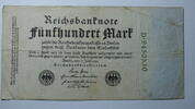 Deutschland 500 Mark World Paper Money 74 b , Grüne KN: 7-stellig -