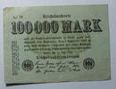 Deutschland 100 000 Mark World Paper Money 123 a -
