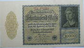 Deutschland 10.000,-- Mark 1922 Ros. Nr. 69 c, KN 6 - stellig vz 4,00 EUR  Excl. 14,49 EUR Verzending