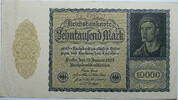Deutschland 10.000,-- Mark 1922 Ros. Nr. 69 c, KN 6 - stellig vz 4,00 EUR  Excl. 14,49 EUR Verzending
