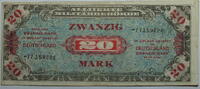 Alliierte Milit&auml;rbeh&ouml;rde 20 Mark 1944 UdssR Druck Kn 8- stellig gebraucht 14,00 EUR  Excl. 14,49 EUR Verzending