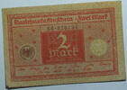 Weimar 2 Mark Rosenberg Nr. 65 b , DRuckfarbe rot, Siegel braun -