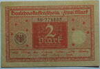 Weimar 2 Mark Rosenberg Nr. 65 b , DRuckfarbe rot, Siegel braun -
