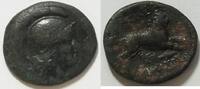 Thrakien AE 20 mm Jugendlicher Kopf mit Helm und langem Haar nach rechts -