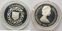 Gibraltar 25 Pence Silber Regierungs Jubiläum Königin Elizabeth -