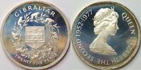 Gibraltar 25 Pence Silber Regierungs Jubiläum Königin Elizabeth -