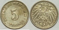 Kaiserreich 5 Pf 1911 J ss 1,00 EUR  plus 8,99 EUR verzending