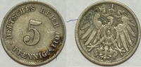 Kaiserreich 5 Pf 1911 F ss 1,00 EUR  plus 8,99 EUR verzending